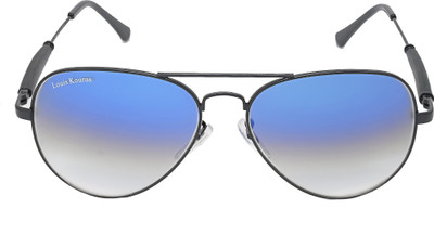 LOUIS KOUROS Aviator Sunglasses(For Men & Women, Blue, Clear)