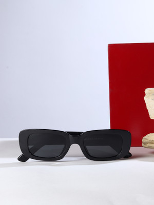 Dressberry Retro Square Sunglasses(For Men & Women, Black)