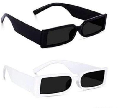AR Cool Rectangular Sunglasses(For Men & Women, Black)