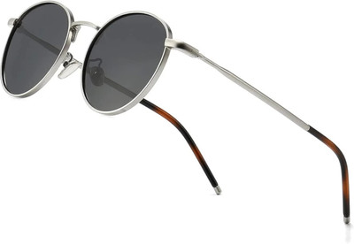 ALFATOORE Round Sunglasses(For Men & Women, Black)