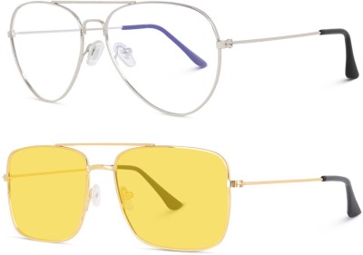 Lopo Rectangular Sunglasses(For Men & Women, Yellow)