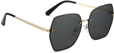 The Magnifique Rectangular Sunglasses(For Women, Black)