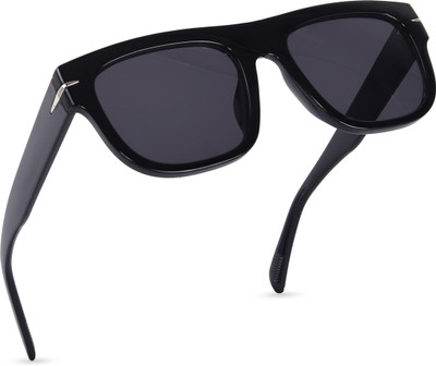 Noir Gaze Rectangular Sunglasses(For Boys, Black)
