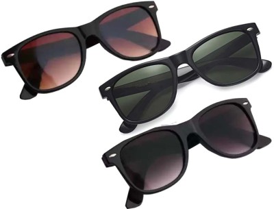 SRPM Wayfarer Sunglasses(For Men & Women, Black, Brown, Green)