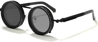 Supreno Round Sunglasses(For Men & Women, Black)