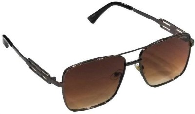 Pushpa Traders Retro Square, Rectangular Sunglasses(For Men & Women, Brown)