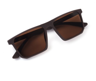 Noir Gaze Retro Square Sunglasses(For Men, Brown)