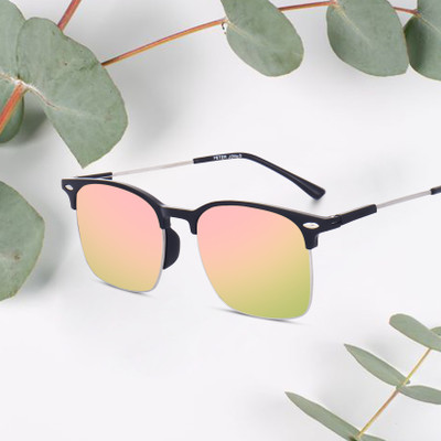 PETER JONES Clubmaster Sunglasses(For Men & Women, Golden)