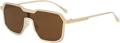 Velante eyewear Rectangular Sunglasses(For Men & Women, Brown)