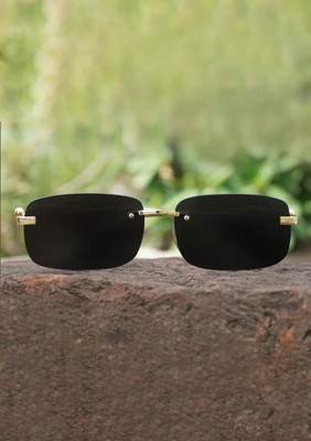 Accentz Rectangular Sunglasses(For Men, Black)
