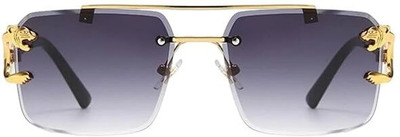 SUN STYLE Rectangular Sunglasses(For Men & Women, Grey)