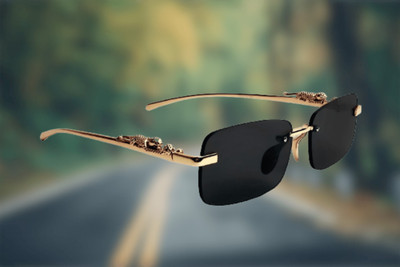 GOODINA Rectangular Sunglasses(For Men, Grey)