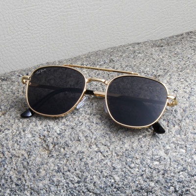 Ted Smith Aviator Sunglasses(For Men & Women, Black)