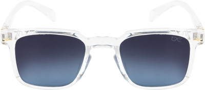 HEXXA Over-sized, Rectangular, Retro Square, Wrap-around Sunglasses(For Men, Clear)