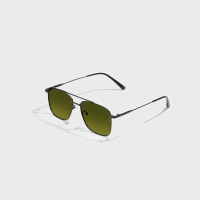 SAM AND MARSHALL Retro Square Sunglasses(For Men, Green, Clear)