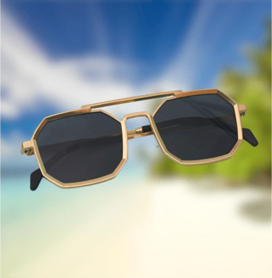 Zadinga Retro Square Sunglasses(For Men & Women, Black)