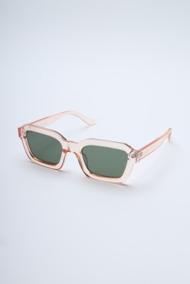 Noggah Rectangular Sunglasses(For Men & Women, Green)