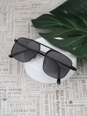 Ted Smith Rectangular Sunglasses(For Men & Women, Black)