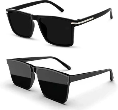 ELLIGATOR Wayfarer, Wayfarer Sunglasses(For Men & Women, Black, Black)