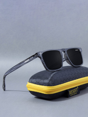 RESIST EYEWEAR Retro Square Sunglasses(For Men & Women, Black)