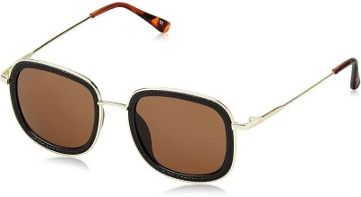 Sunnies Retro Square Sunglasses(For Men & Women, Brown, Multicolor)