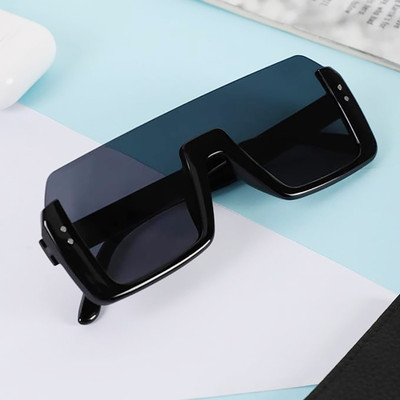 ROADWAY Retro Square Sunglasses(For Men, Black)