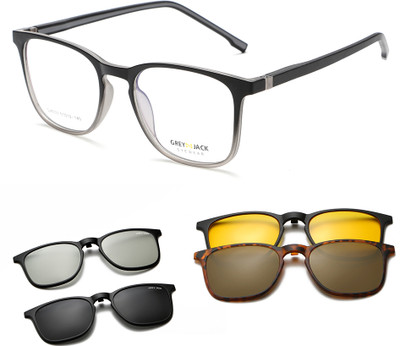 Grey Jack Rectangular Sunglasses(For Men & Women, Multicolor)