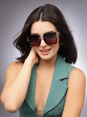 Hashtag eyewear Retro Square Sunglasses(For Women, Purple)