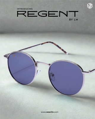 LM Eyewear Round Sunglasses(For Men & Women, Black)