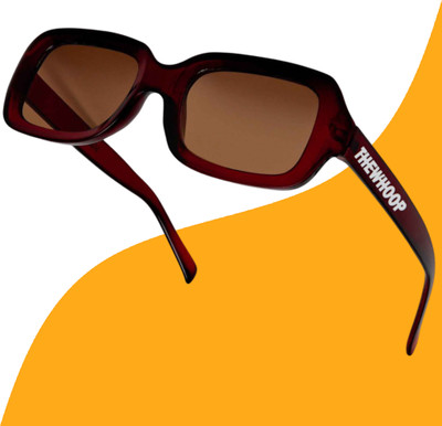TheWhoop Rectangular Sunglasses(For Men & Women, Brown)