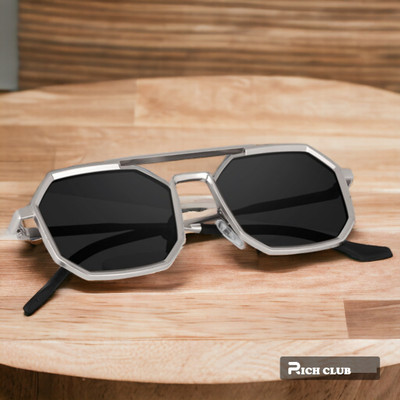 Shade House Rectangular Sunglasses(For Men, Black)