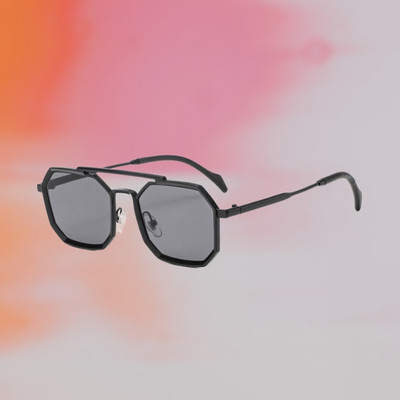 Rich Club Retro Square Sunglasses(For Men, Black)