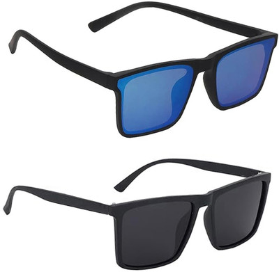 ELLIGATOR Rectangular Sunglasses(For Men & Women, Blue, Black)