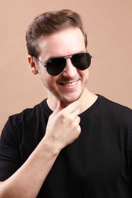 Irayz Aviator Sunglasses(For Men & Women, Black)