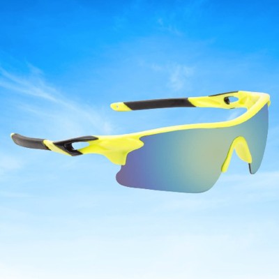 Swagify Sports, Wrap-around Sunglasses(For Men & Women, Yellow)