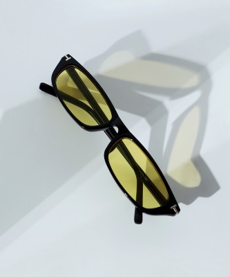 Haute Sauce Rectangular Sunglasses(For Women, Yellow)