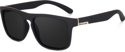 Creek Wayfarer, Rectangular Sunglasses(For Men, Black)