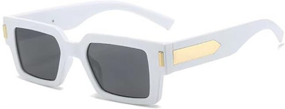 Augen Rectangular Sunglasses(For Men & Women, Black)