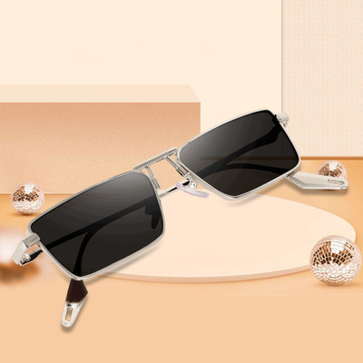 revcart Retro Square, Rectangular Sunglasses(For Men & Women, Black)