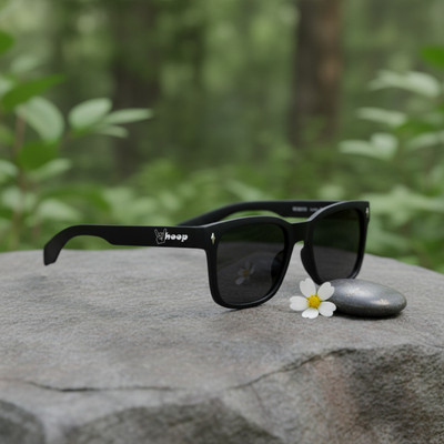 TheWhoop Rectangular Sunglasses(For Men & Women, Black)