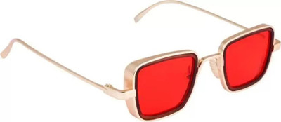 zendro Retro Square Sunglasses(For Boys & Girls, Red)