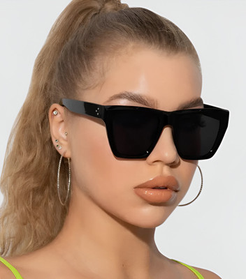 NuVew Over-sized, Wayfarer Sunglasses(For Men & Women, Black)