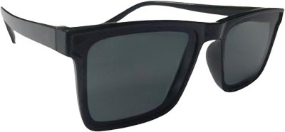 MALPOTRA Rectangular Sunglasses(For Men, Black)