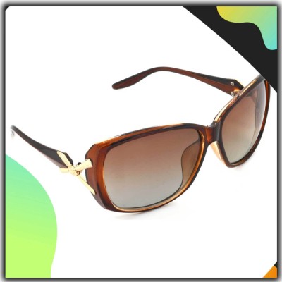 Hrinkar Rectangular Sunglasses(For Women, Brown)