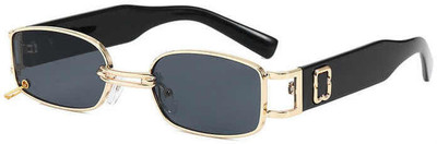 AKAYI Retro Square Sunglasses(For Men & Women, Black)