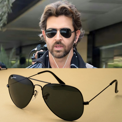 LOUIS KOUROS Aviator Sunglasses(For Men & Women, Black)