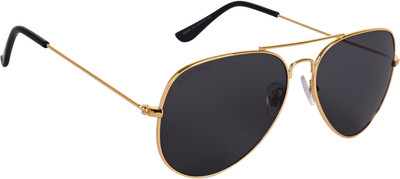 NuVew Aviator Sunglasses(For Men & Women, Black)