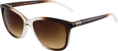 Fair-x Retro Square Sunglasses(For Women, Brown)