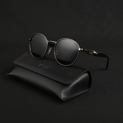 Irayz Round Sunglasses(For Men, Black)