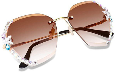 ALFATOORE Rectangular Sunglasses(For Men & Women, Brown)